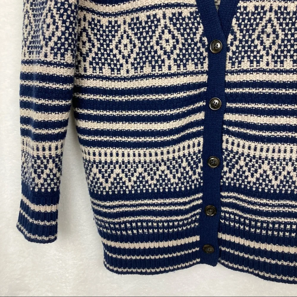 Madewell Women’s Merino Wool Fair Isle Button Cardigan sz XS